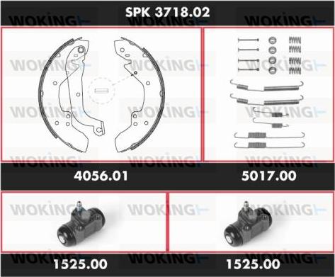 Woking SPK 3718.02 - Комплект гальм, барабанний механізм autozip.com.ua