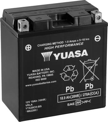 Yuasa YTX20CH-BS - Стартерна акумуляторна батарея, АКБ autozip.com.ua