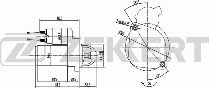 Zekkert AN-1006 - Стартер autozip.com.ua