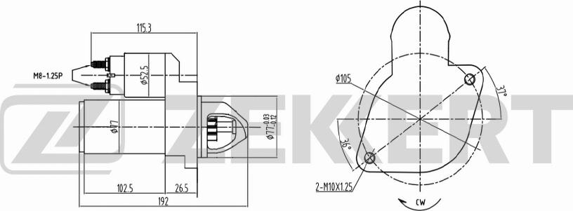 Zekkert AN-1001 - Стартер autozip.com.ua