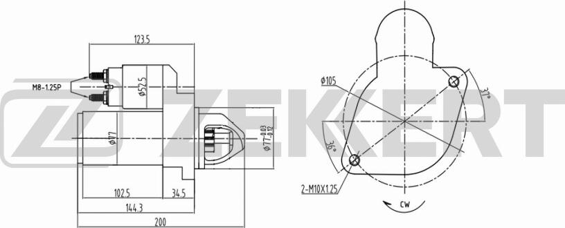 Zekkert AN-1003 - Стартер autozip.com.ua