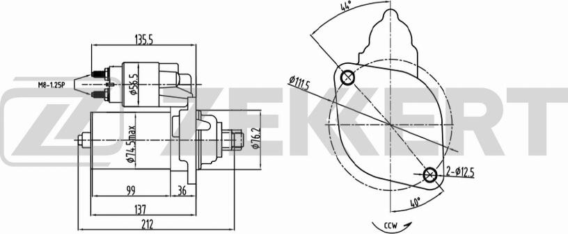 Zekkert AN-1013 - Стартер autozip.com.ua