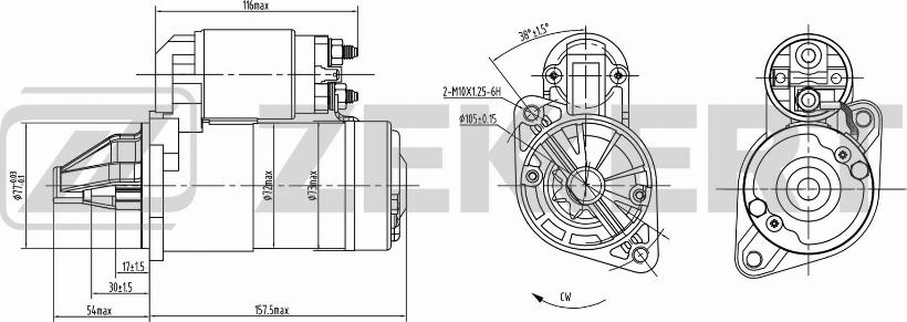 Zekkert AN-1012 - Стартер autozip.com.ua