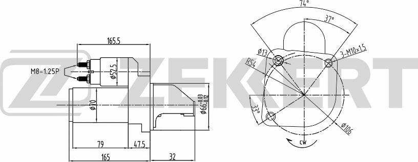 Zekkert AN-1026 - Стартер autozip.com.ua