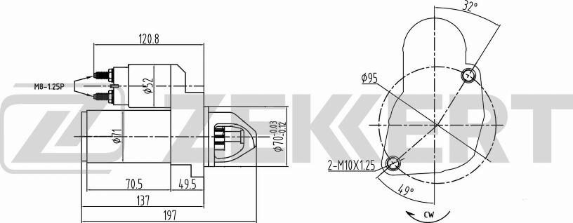 Zekkert AN-1028 - Стартер autozip.com.ua