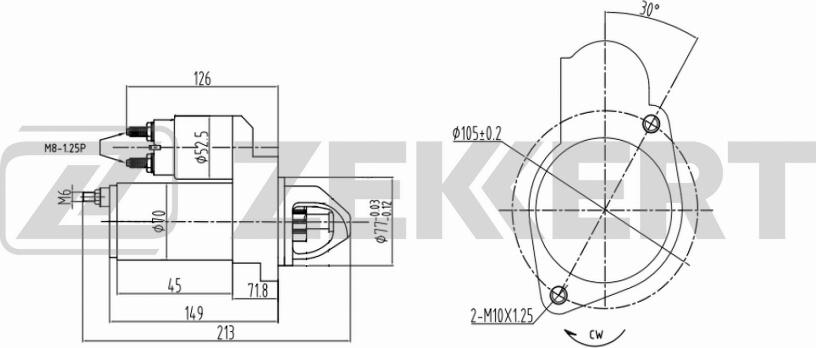 Zekkert AN-1023 - Стартер autozip.com.ua