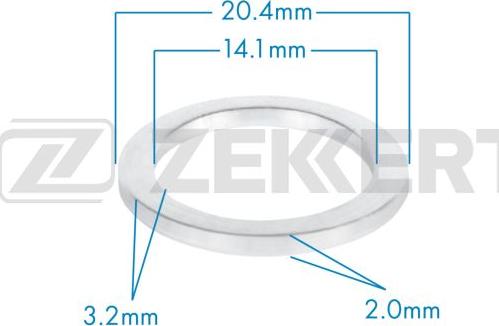 Zekkert BE-3666 - Кільце ущільнювача, нарізна пробка мастилозливного отвору autozip.com.ua