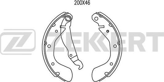 Zekkert BK-4459 - Комплект гальм, барабанний механізм autozip.com.ua