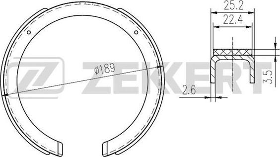 Zekkert BK-4456 - Комплект гальм, барабанний механізм autozip.com.ua