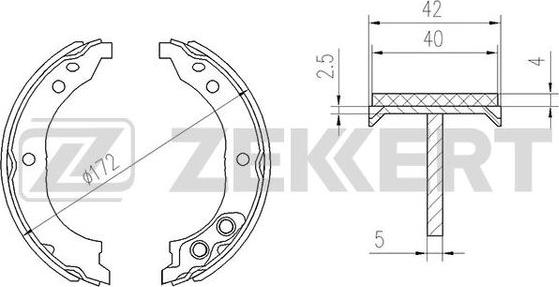 Zekkert BK-4453 - Комплект гальм, барабанний механізм autozip.com.ua