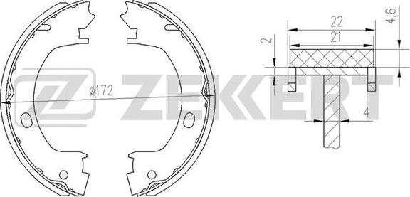 Zekkert BK-4452 - Комплект гальм, барабанний механізм autozip.com.ua