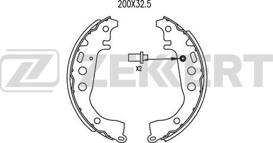 Zekkert BK-4436 - Комплект гальм, барабанний механізм autozip.com.ua