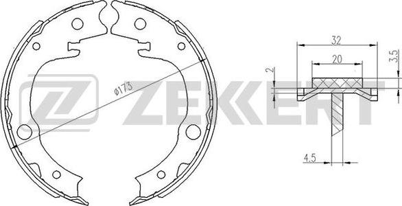 Zekkert BK-4097 - Комплект гальм, барабанний механізм autozip.com.ua