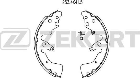 Zekkert BK-4049 - Комплект гальм, барабанний механізм autozip.com.ua