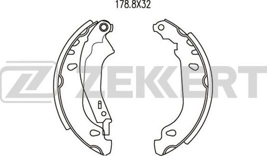 Zekkert BK-4045 - Комплект гальм, барабанний механізм autozip.com.ua