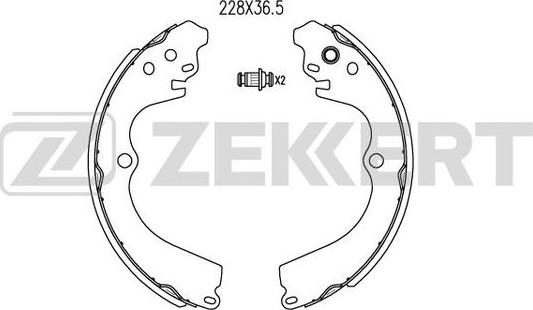 Zekkert BK-4040 - Комплект гальм, барабанний механізм autozip.com.ua