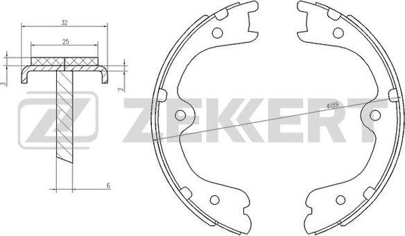 Zekkert BK-4047 - Комплект гальм, барабанний механізм autozip.com.ua