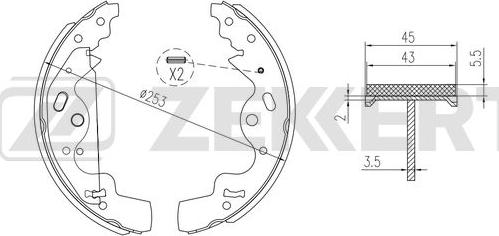 Zekkert BK-4062 - Комплект гальм, барабанний механізм autozip.com.ua