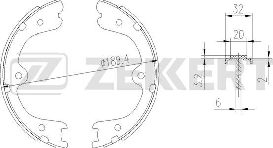 Zekkert BK-4011 - Комплект гальм, барабанний механізм autozip.com.ua