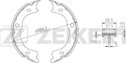 Zekkert BK-4013 - Комплект гальм, барабанний механізм autozip.com.ua