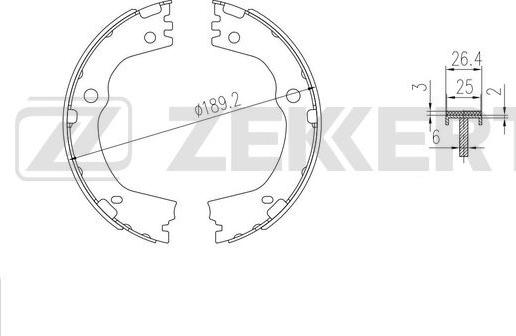 Zekkert BK-4012 - Комплект гальм, барабанний механізм autozip.com.ua