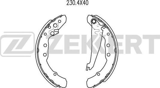 Zekkert BK-4036 - Комплект гальм, барабанний механізм autozip.com.ua