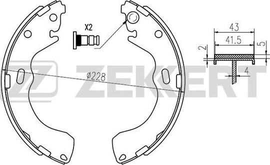 Zekkert BK-4025 - Комплект гальм, барабанний механізм autozip.com.ua