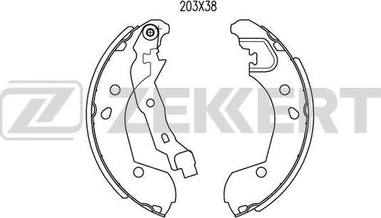 Zekkert BK-4026 - Комплект гальм, барабанний механізм autozip.com.ua