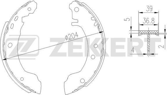 Zekkert BK-4193 - Комплект гальм, барабанний механізм autozip.com.ua