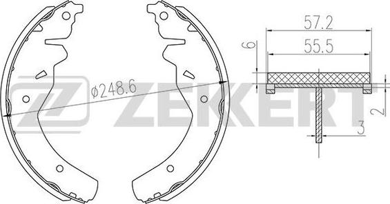 Zekkert BK-4192 - Комплект гальм, барабанний механізм autozip.com.ua