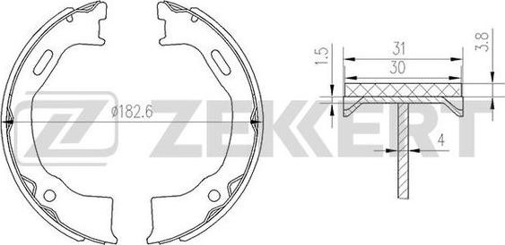 Zekkert BK-4149 - Комплект гальм, барабанний механізм autozip.com.ua