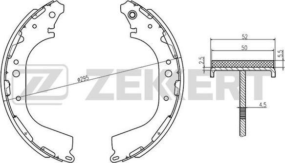 Zekkert BK-4145 - Комплект гальм, барабанний механізм autozip.com.ua