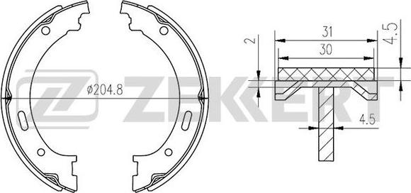 Zekkert BK-4146 - Комплект гальм, ручник, парковка autozip.com.ua