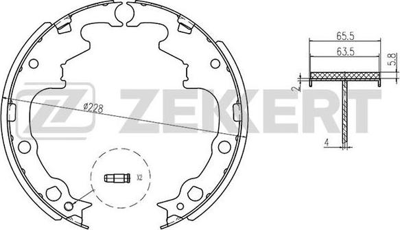 Zekkert BK-4148 - Комплект гальм, барабанний механізм autozip.com.ua