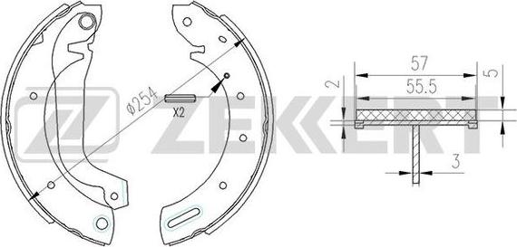 Zekkert BK-4142 - Комплект гальм, барабанний механізм autozip.com.ua