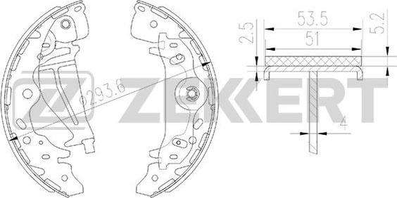 Zekkert BK-4159 - Комплект гальм, барабанний механізм autozip.com.ua