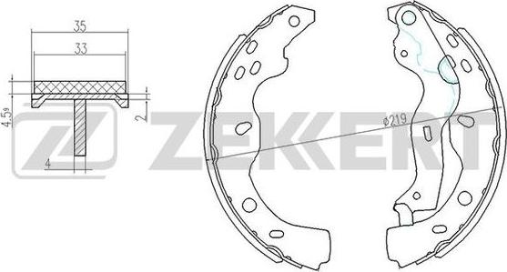 Zekkert BK-4154 - Комплект гальм, барабанний механізм autozip.com.ua