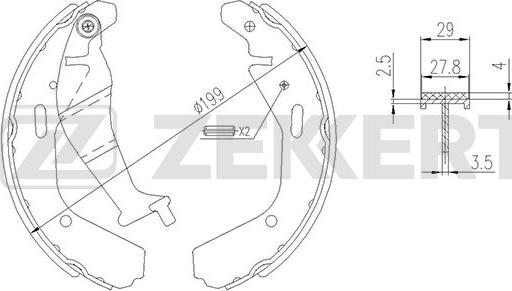 Zekkert BK-4155 - Комплект гальм, барабанний механізм autozip.com.ua