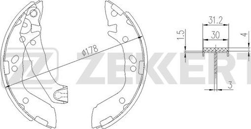 Zekkert BK-4156 - Комплект гальм, барабанний механізм autozip.com.ua