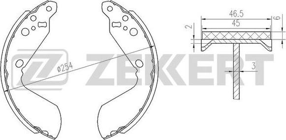 Zekkert BK-4150 - Комплект гальм, барабанний механізм autozip.com.ua