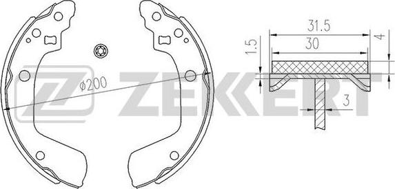 Zekkert BK-4151 - Комплект гальм, барабанний механізм autozip.com.ua