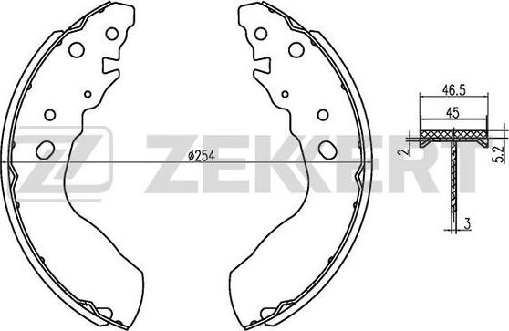 Zekkert BK-4153 - Комплект гальм, барабанний механізм autozip.com.ua