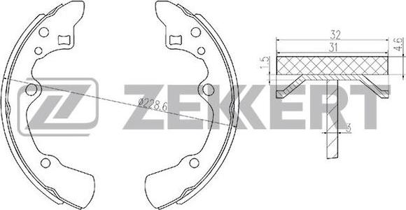 Zekkert BK-4169 - Комплект гальм, барабанний механізм autozip.com.ua