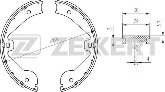 Zekkert BK-4164 - Комплект гальм, барабанний механізм autozip.com.ua