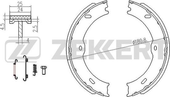 Zekkert BK-4166 - Комплект гальм, барабанний механізм autozip.com.ua