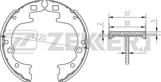 Zekkert BK-4109 - Комплект гальм, барабанний механізм autozip.com.ua