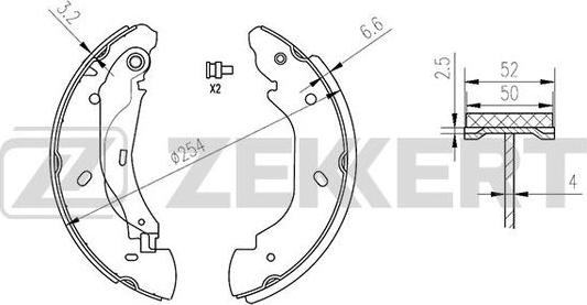 Zekkert BK-4100 - Комплект гальм, барабанний механізм autozip.com.ua