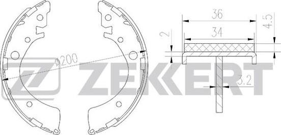 Zekkert BK-4103 - Комплект гальм, барабанний механізм autozip.com.ua