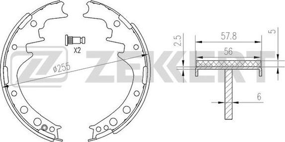 Zekkert BK-4119 - Комплект гальм, барабанний механізм autozip.com.ua