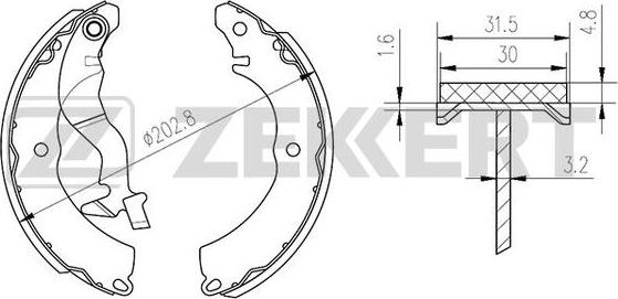 Zekkert BK-4114 - Комплект гальм, барабанний механізм autozip.com.ua